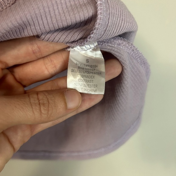 Women’s Ava Rose Ribbed Lavender Puff Sleeve Top, Size S - Picture 4 of 6